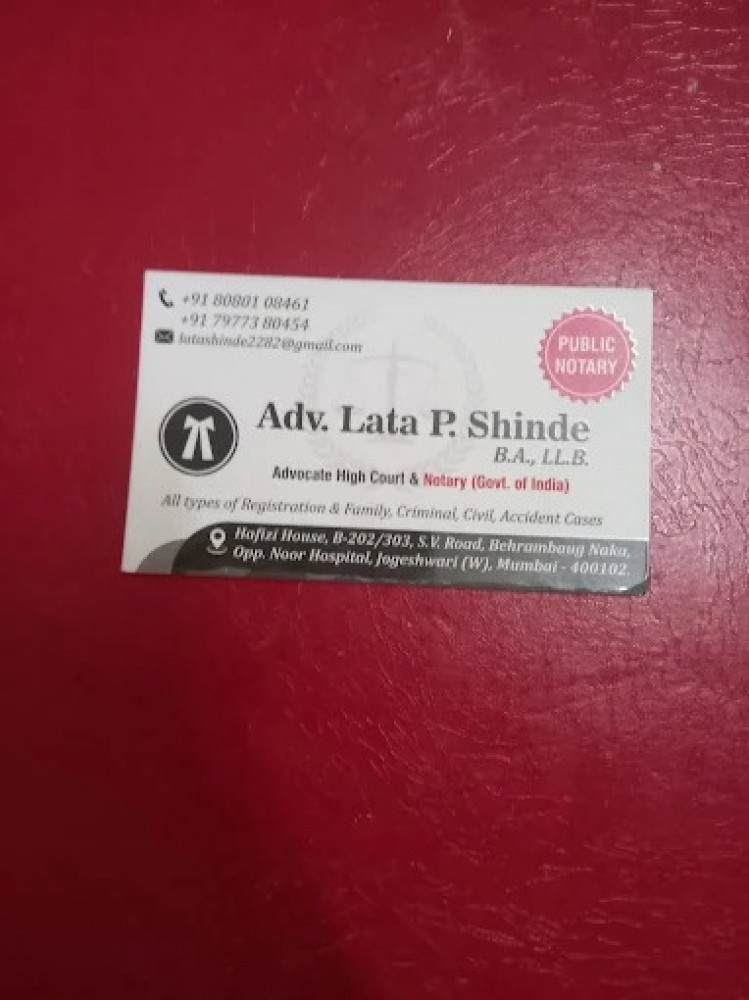 Notary And Advocate Lata Shinde