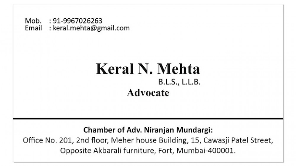 Advocate Keral Mehta
